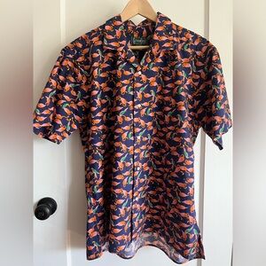 Gitman Bros Vintage Short Sleeve Camp Shirt Pink Flamingo L